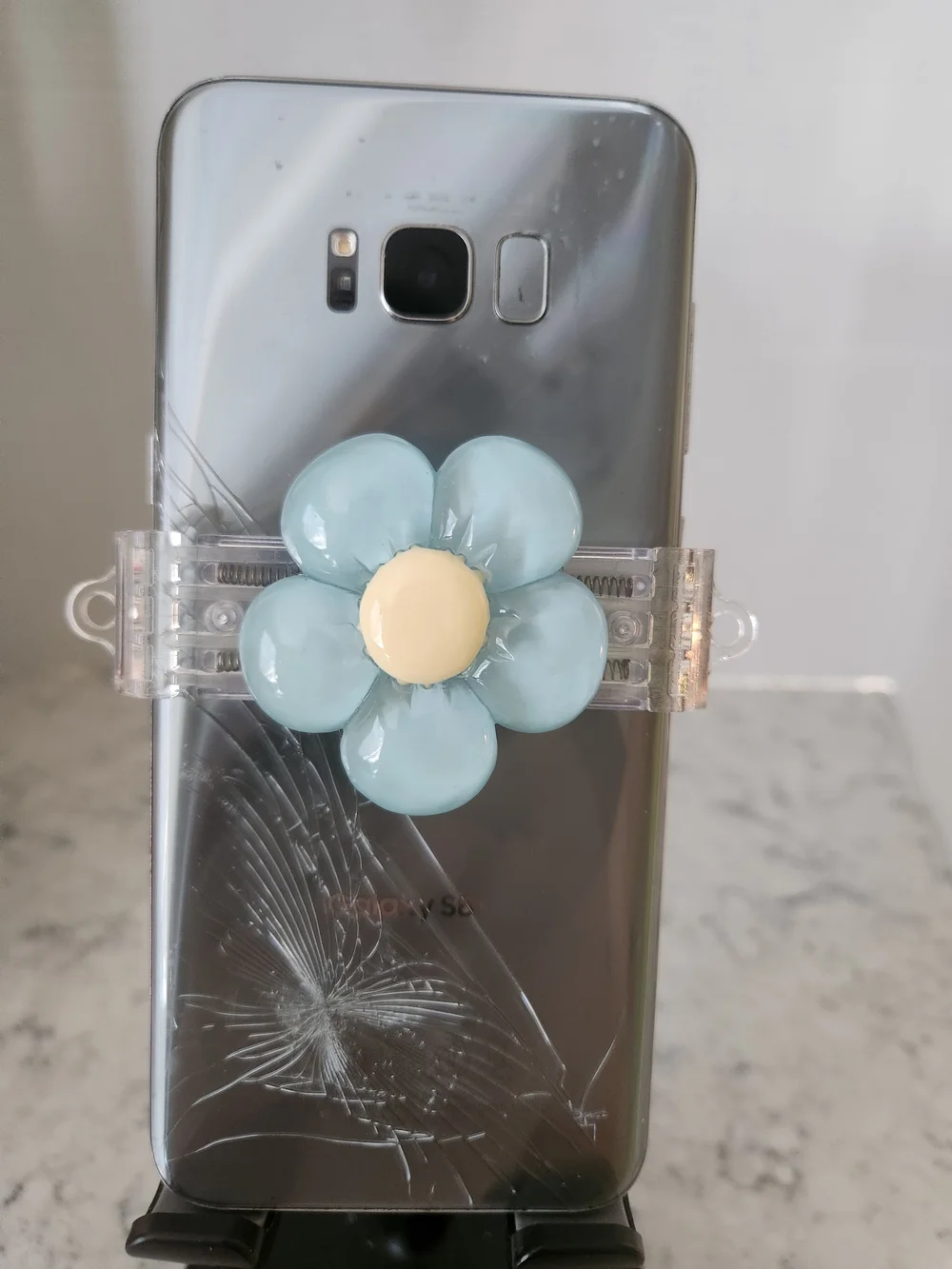 Blue Flower Phone Clip
